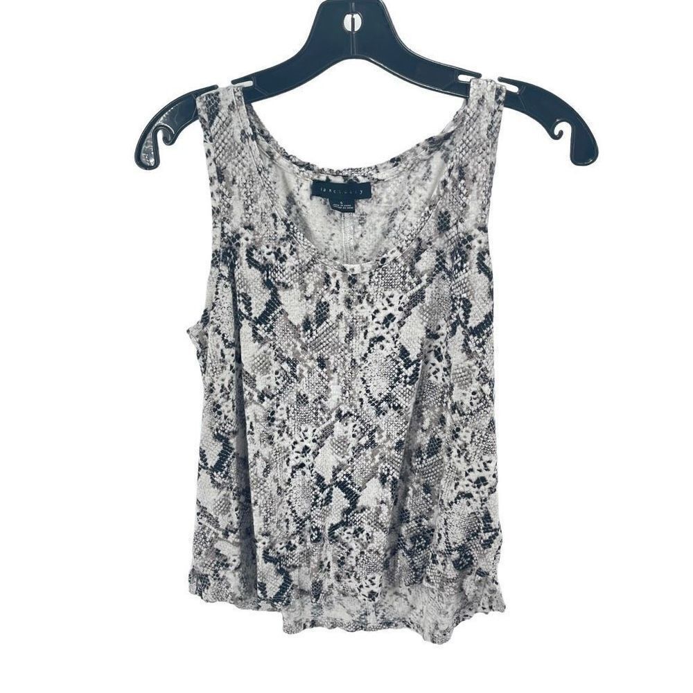 Sanctuary linen White Snake Print Scoop Neck Sleeveless Top Size S